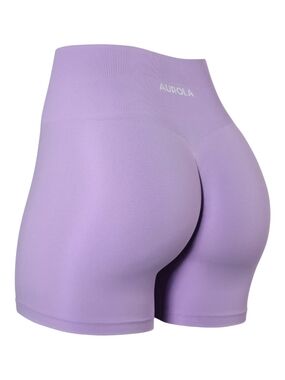 AUROLA Dream Collection Workout Shorts Small Lilac High Waist Seamless Scrunch